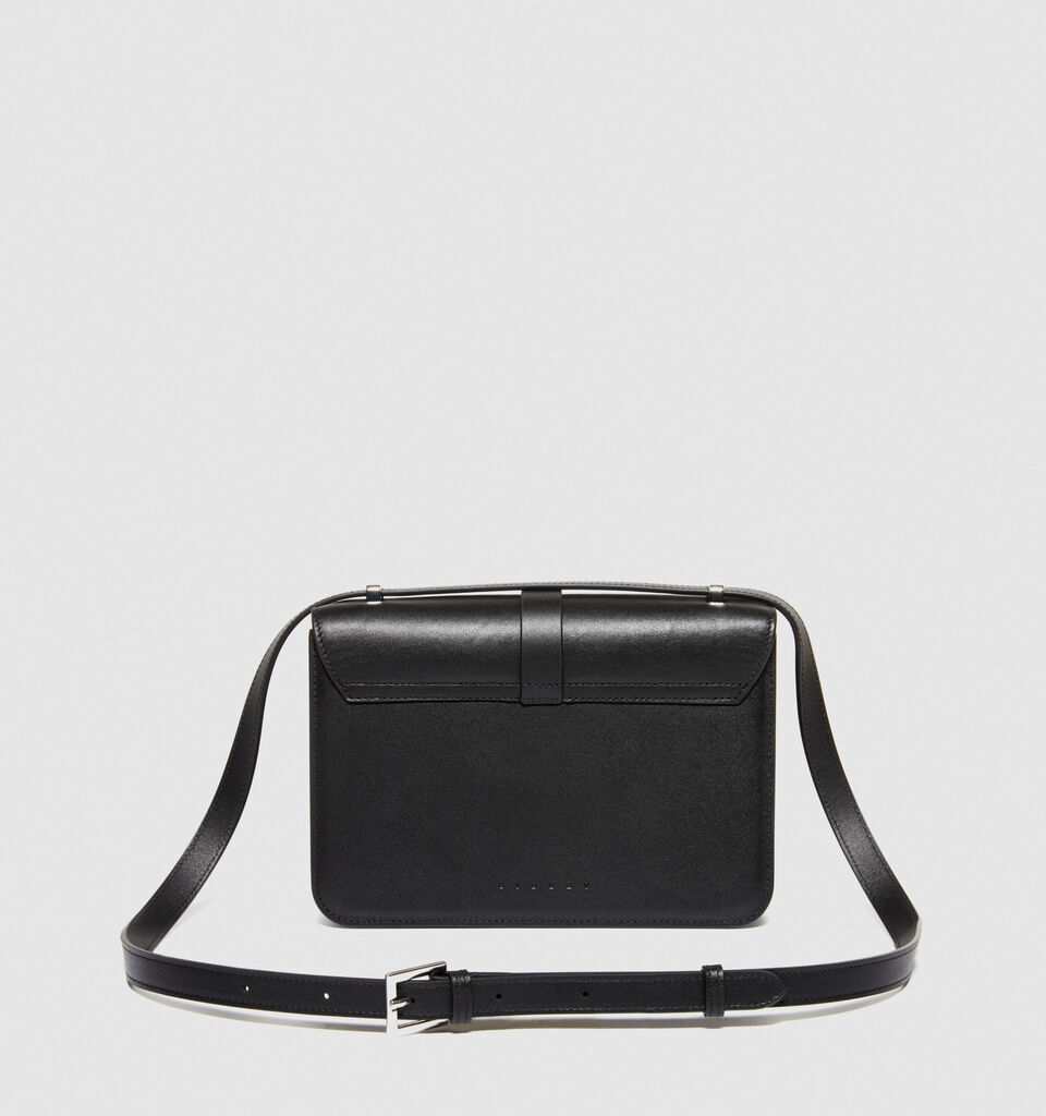 Medium leather crossbody bag - null - Black | Sisley image number 2